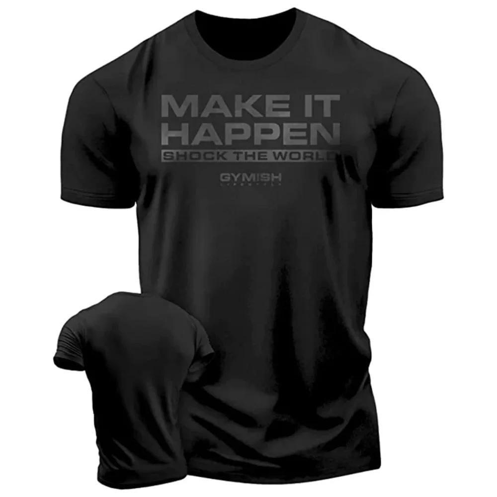 2025 3D Men's Printed Training T-shirt, Fashionable and Fun Fitness Short Sleeved T-shirt, Elastic and Breathable Top