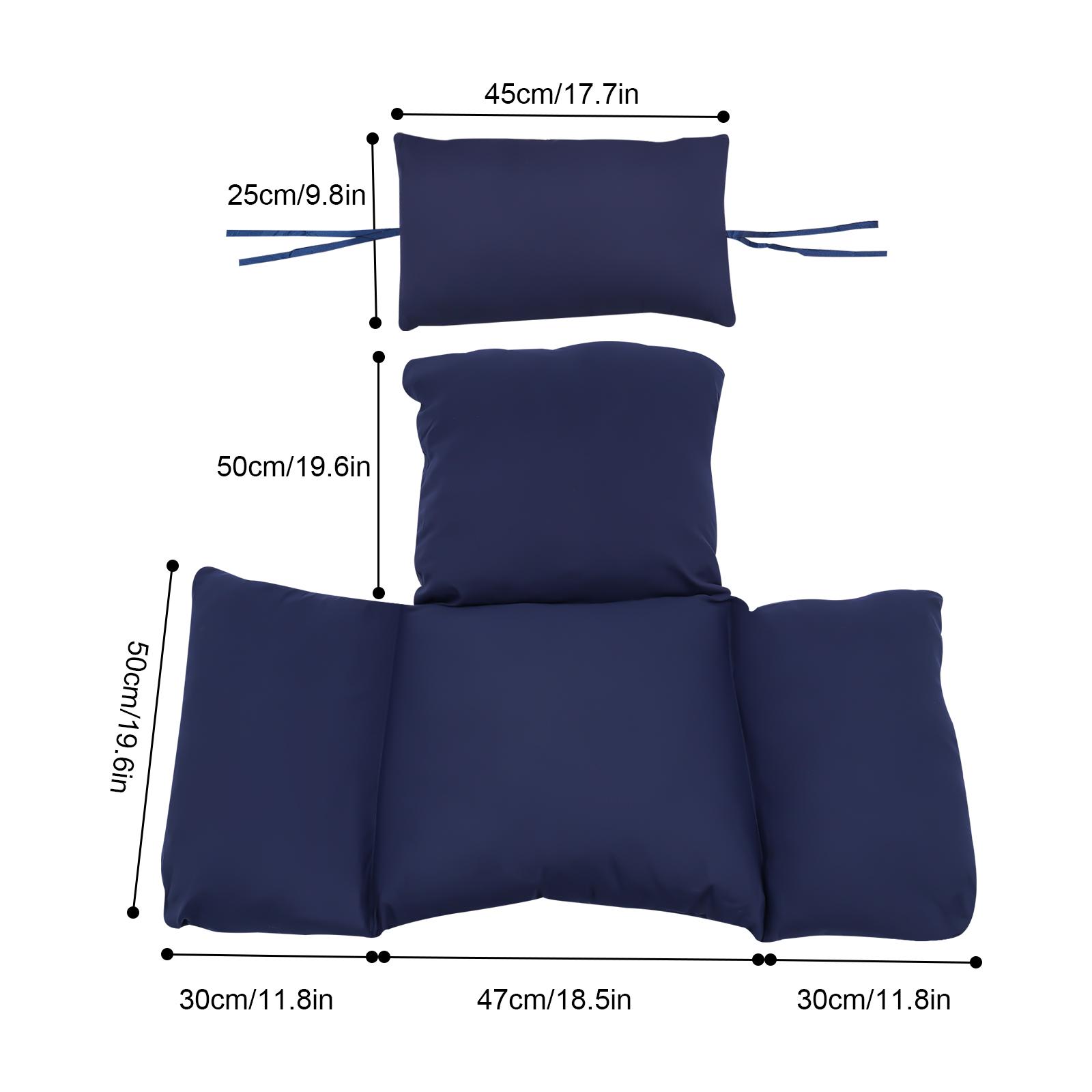 Качели подвесной коврик для стула балконное кресло-яйцо подушка для сиденья подушка для патио сада уличного утолщенного гамака кресло-качалка темно-синий 12964₽