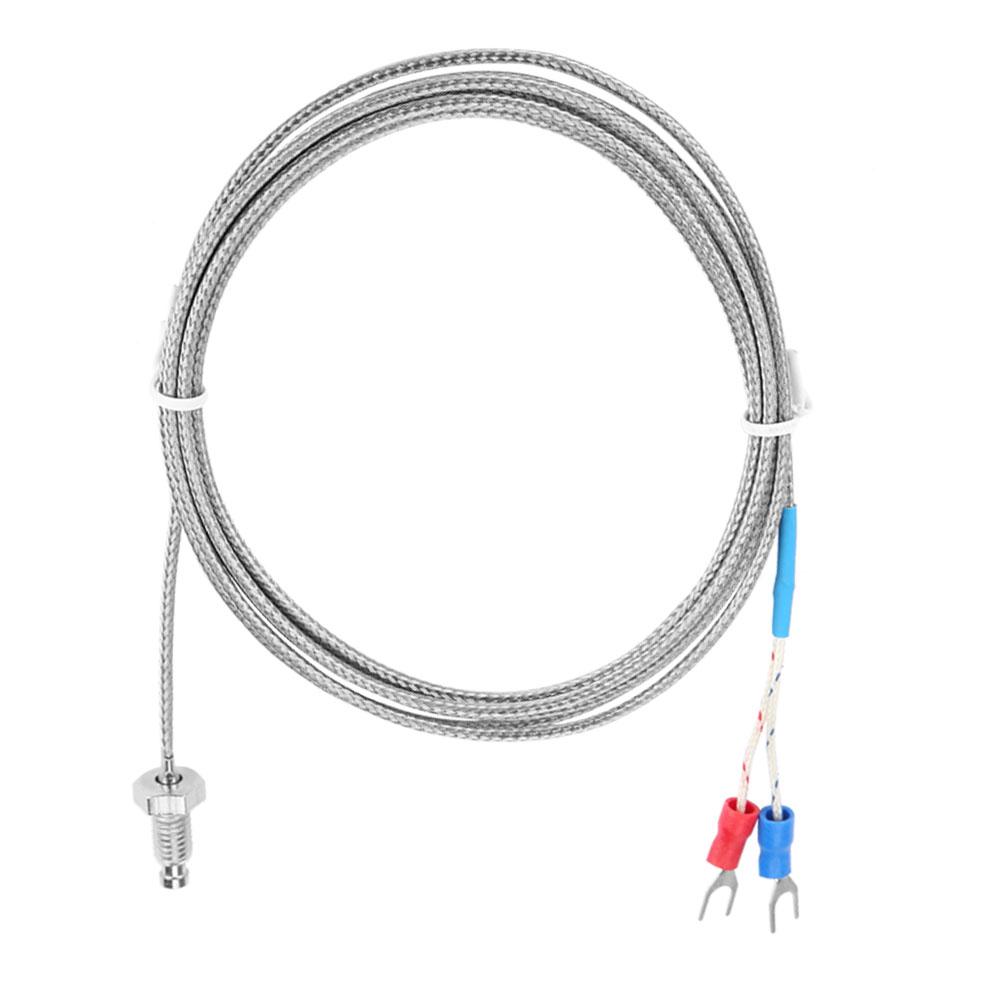 M6 Screw Fine Thread Type K Thermocouple Temperature Sensor Wire 0400 Celsius  (5 M)