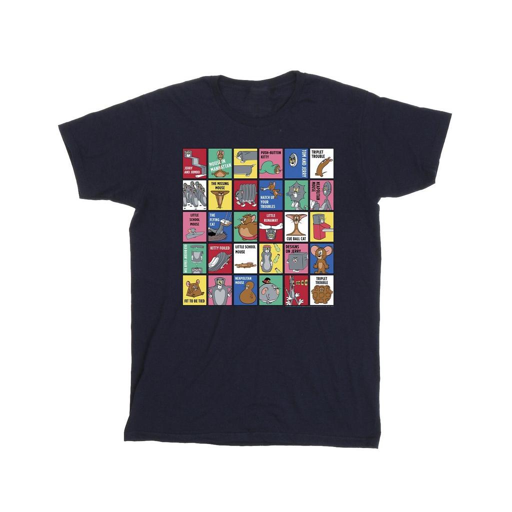 Tom and Jerry Mens Grid Squares T-Shirt