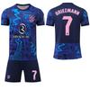 2024-25 Tricou al doilea de deplasare Atlético Madrid albastru închis #7 Griezmann #19 Álvarez Tricouri de Fotbal