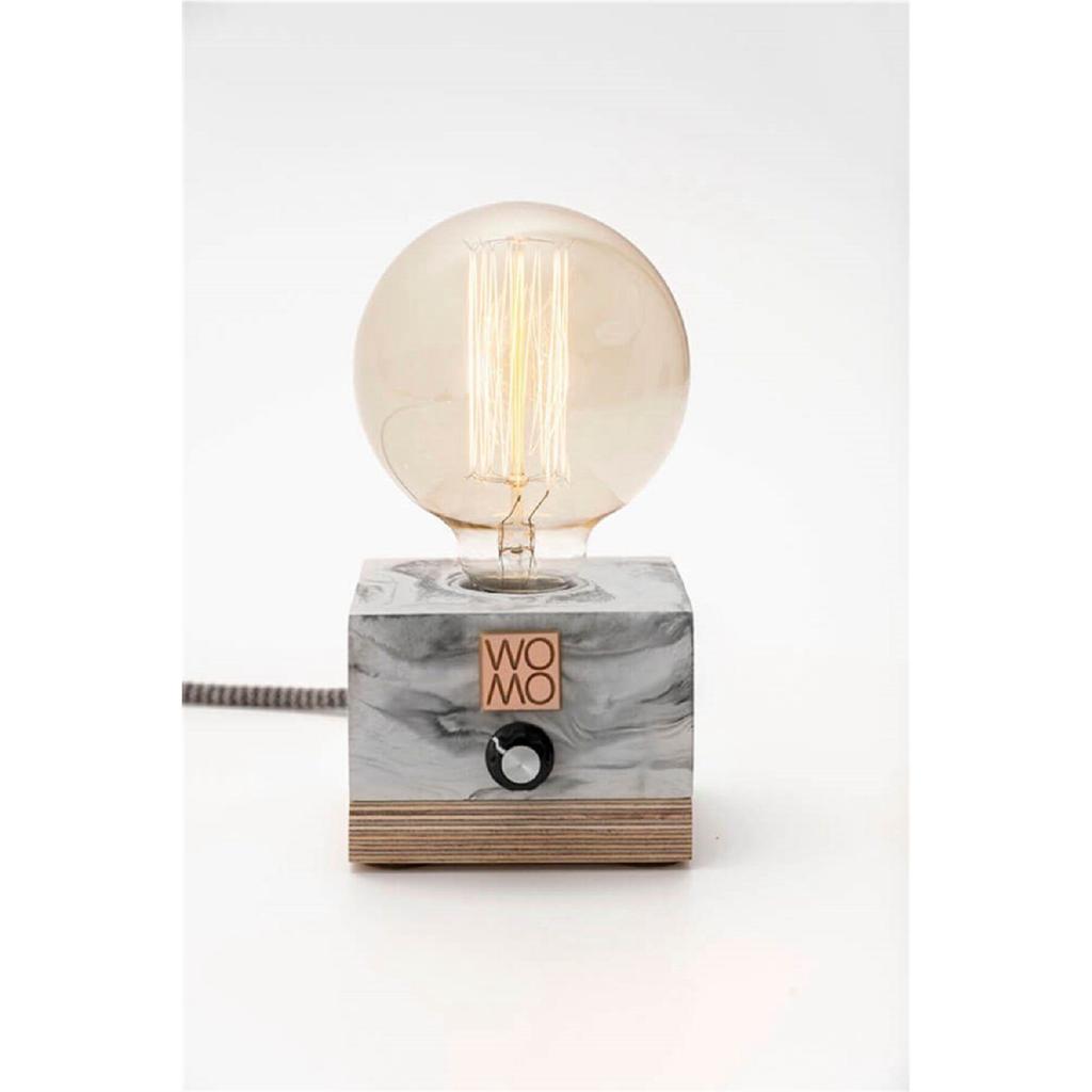 Rustykalna żarówka z ściemniaczem lampa stołowa z betonu