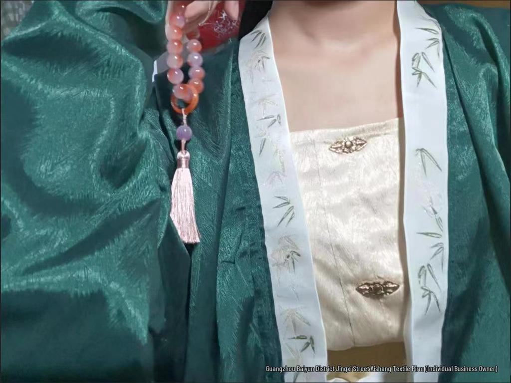 Herringbone Solid Color Twill Jacquard Fabric for Hanfu and Cheongsam Skirts