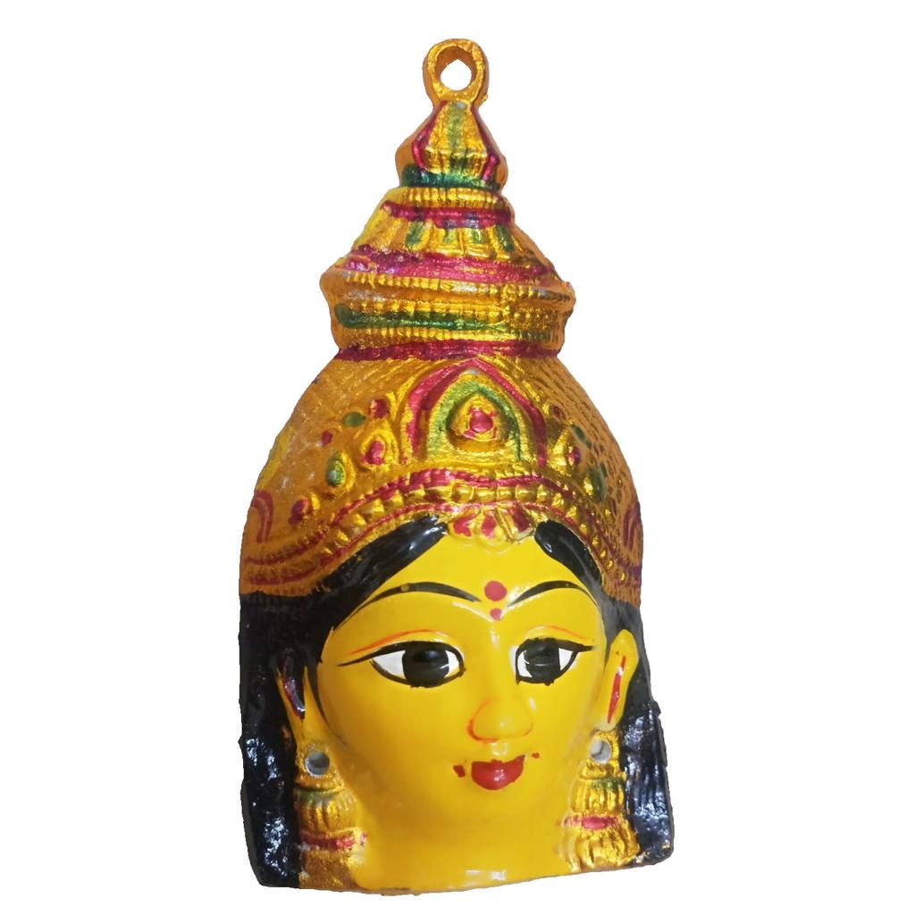 @ Yellow Ammavari Face Varalakshmi For Pooja Hanging 70Gm Zr-7051-60%Off