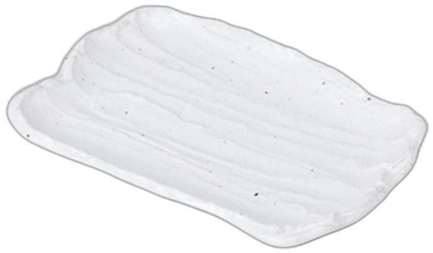 White Glazed Ceramic Dish X 15 X Ceramic Setomonohonpo Rough-Edged [22 2cm] Dish,