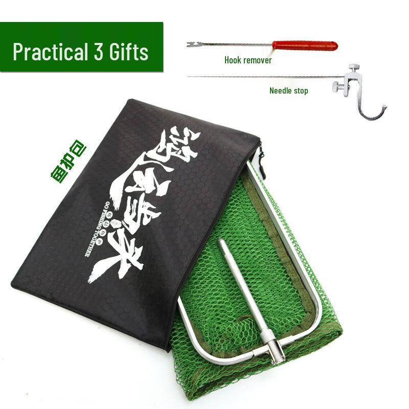 Black Thickened Rubber-Coated Fish Keeper Net Bag – Quick Dry, Anti-Snag for Small Fish & Wild Fishing