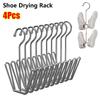 4Pcs/Pack Silver Shoe Drying Rack Stainless Steel Storage Organizer New Clothes Hanger Hook