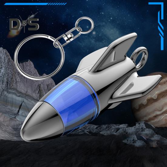 Car Static Eliminator Discharger Keychain Pendant Novel Rocket Design Wear-Resistant Portable Anti-Static Device for Car Metal Handles