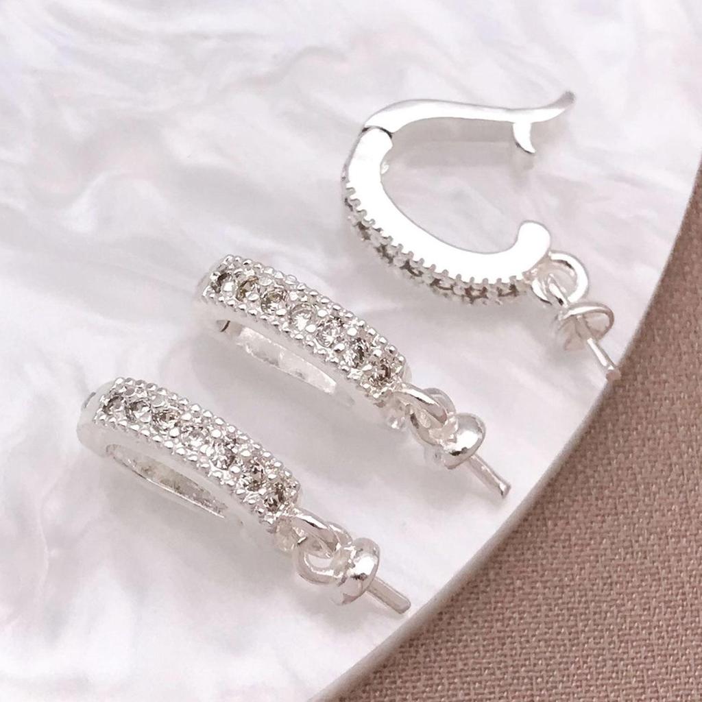 18K Gold Plated Zircon-Inlaid Openable Clasp for DIY Pearl Necklace Jewelry