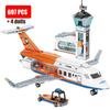 3In1 City Series Aviation Cargo Plane Helicopter Airport Airbus Airplane Control Tower Diy Building Blocks Toy Set Kids Boy Gift