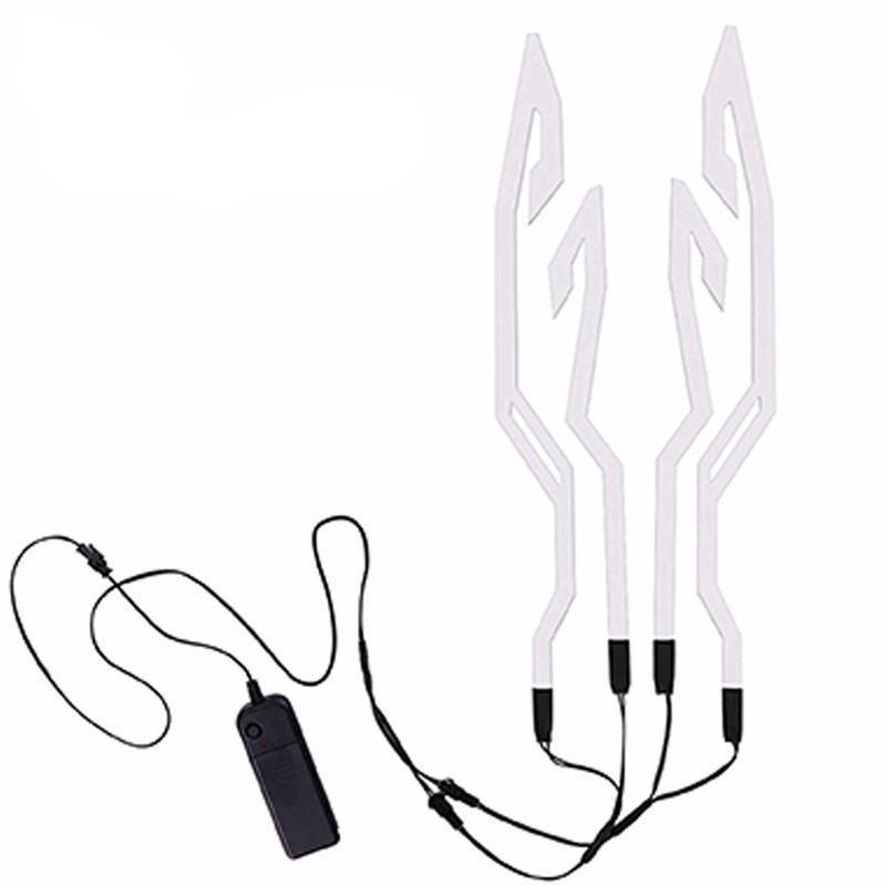 1 Set Waterproof Motorcycle Bike Helmet LED Cold Light Strip EL Sticker 4 Flashing Warning Lights Night Riding Helmet Kit