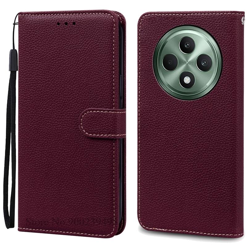 

Для Oppo Reno 12 FS 5G чехол-кошелек кожаный флип-чехол для Oppo Reno 12F чехол Reno 12FS 12 F Reno12F Reno12 Fs чехол для телефона Fundas Reno 12FS (Reno 12F) вино красного
