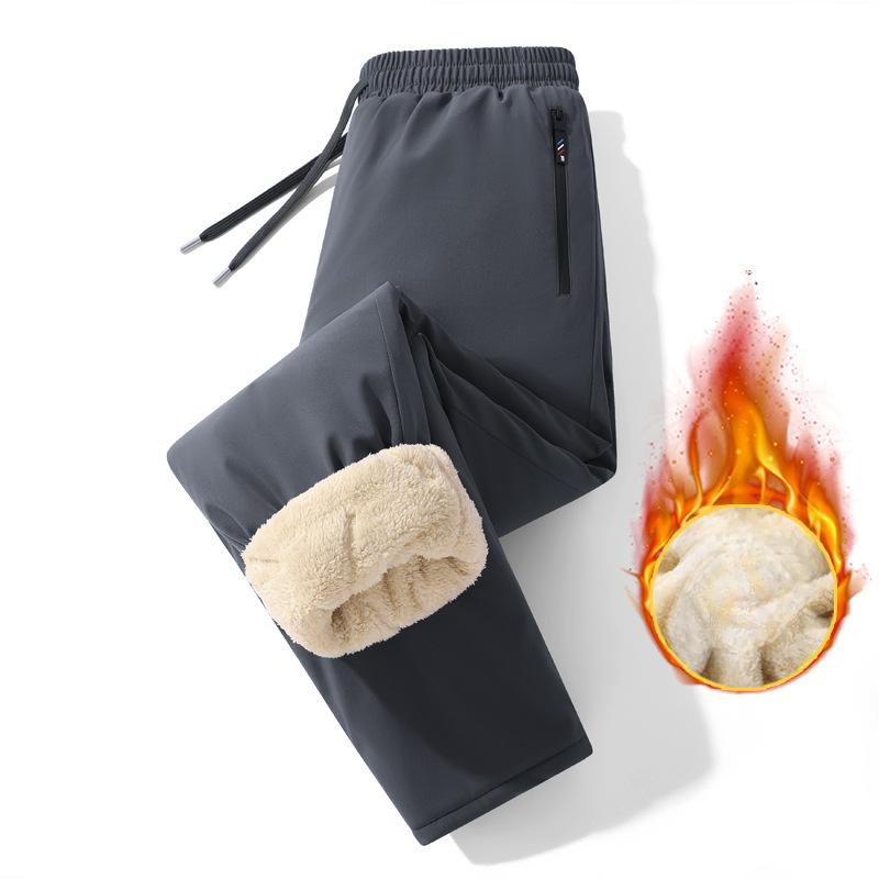 Winter Men Velvet Pants Men's Warm Lamb Wool Thickened Casual Men's Pants Jogger Casual Cold-proof Windproof Sportswear Pants M-6XL