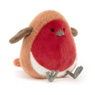 20cm Fetter Rotkehlchen Plüschtiere Cartoon Stofftier Pflaumen Rotkehlchen Puppe Sehr Weich Kuschelig Plüsch Vogel Spielzeug Niedlich Flauschig Geburtstagsgeschenke Mädchen