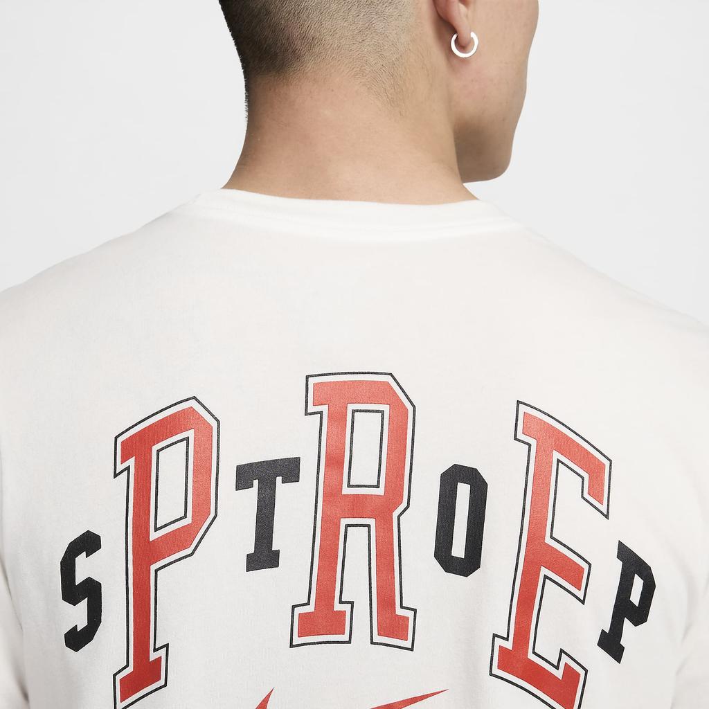 Nike Round Neck Letter Print Breathable Sweat-Wicking Short Sleeve T-Shirt Men Tops Peak-White FV8393-121