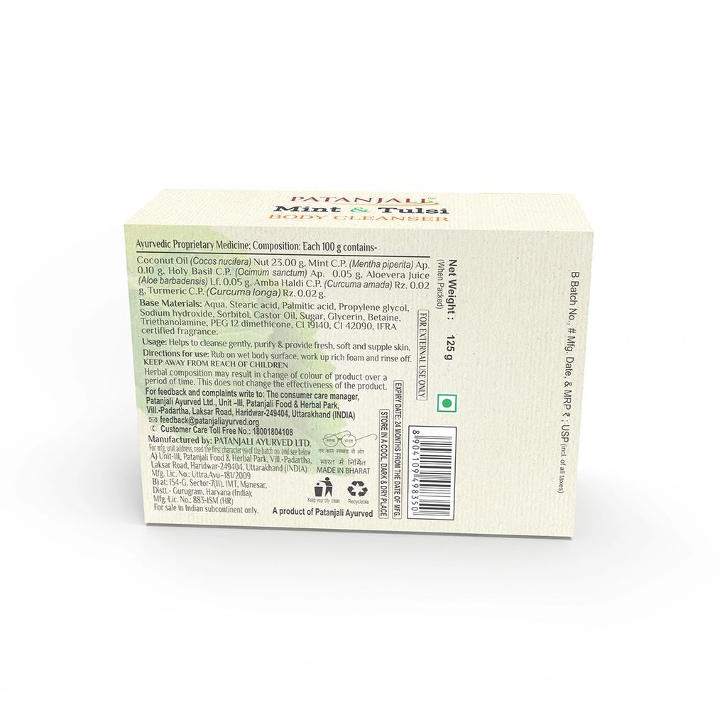 Patanjali Mint Tulsi Body Cleanser, With Gently, Purify & Provide Fresh, 375gm