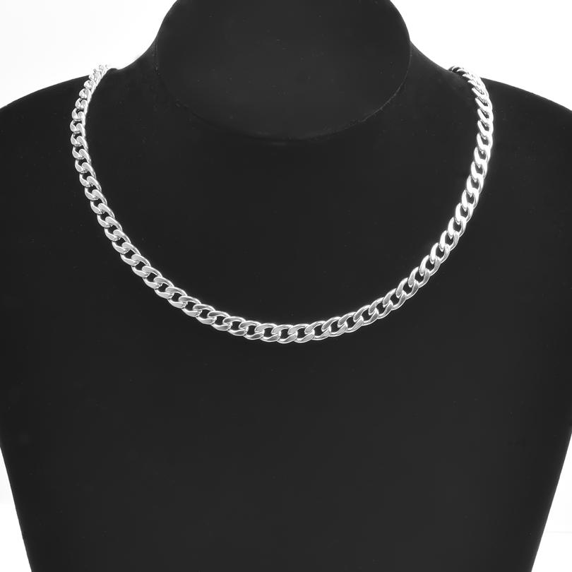 45/50/60/70/80/90cm Long Stainless Steel Cuban Link Chain Necklaces For Women Men Accessories Punk Fashion Choker Jewelry Collar