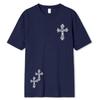 Black Diamond Cross Printed T-shirt, Summer Gothic Harajuku Short Sleeved T-shirt, Anime Hip Hop T-shirt, Men's Large T-shirt