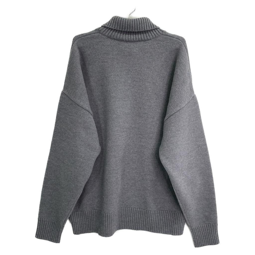 Ami Paris UKS402.018 24AW Grey X Grey Heart Logo Turtleneck Knit Tops L grayUsed