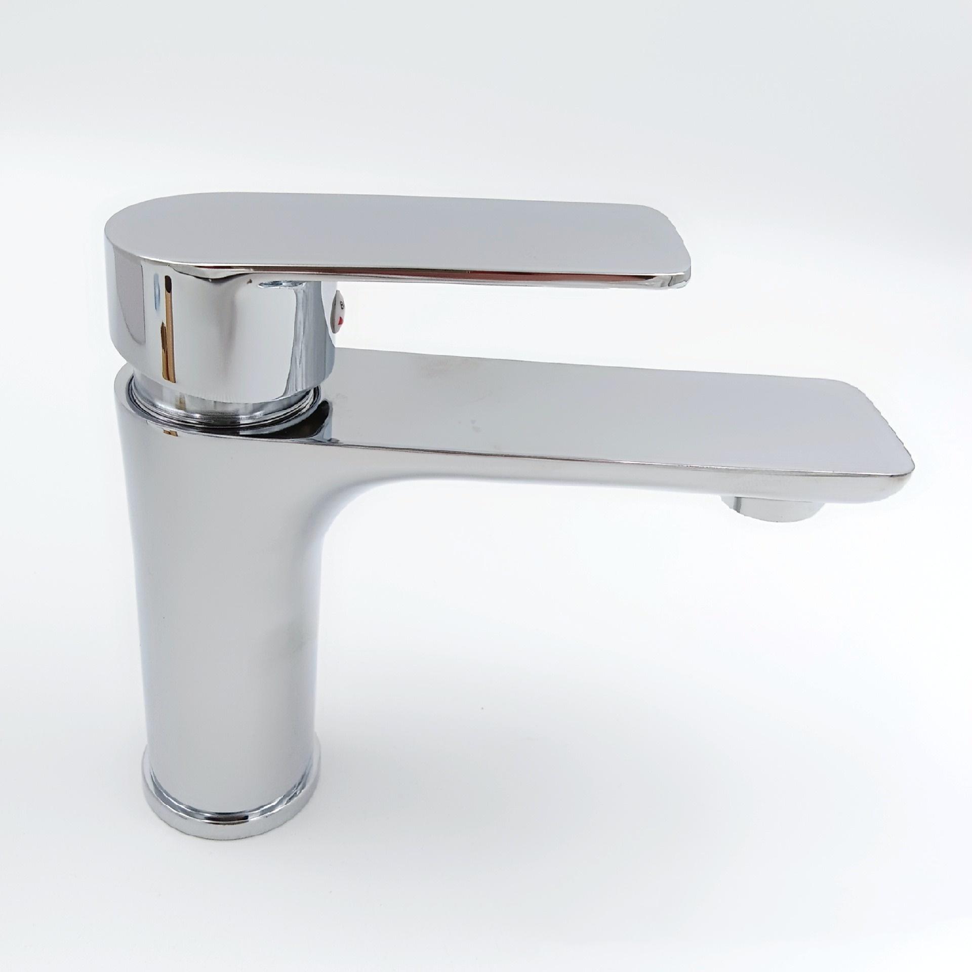 Bathroom Faucet Simple Contemporary Basin Faucet Single Handle Basin Mixer Tap (as the picture,Stainless Steel)