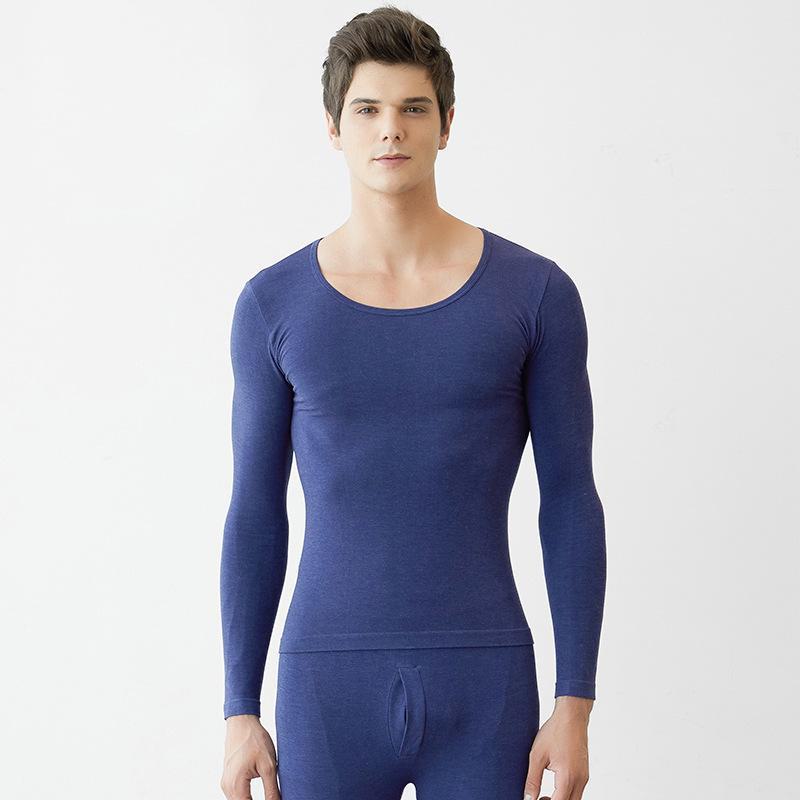 

Мужской бесшовный комплект термобелья — удобный, облегающий, с высокой эластичностью, круглым вырезом сверху и снизу для осени и зимы One Size