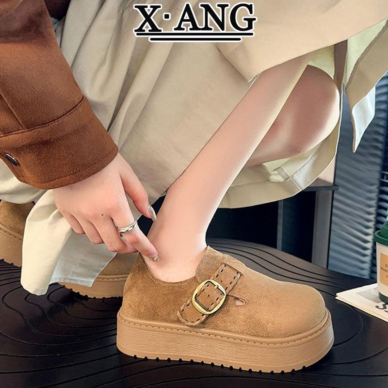 Cattle Anti-velvet Thick-soled All-inclusive Women's Autumn New One-pedal Casual Single Shoes Women's