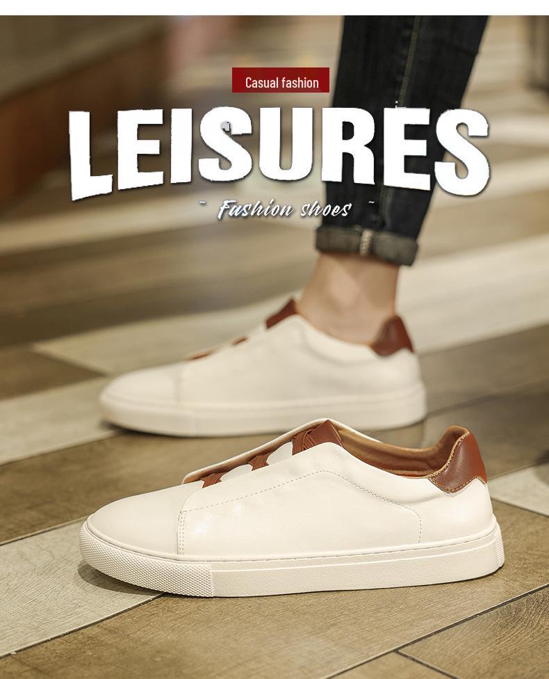 Herbstliche Freizeit-Lederschuhe für Herren von großer Marke - Vielseitig, Modisch, Trendige weiße Sneaker