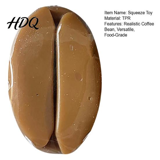 Bag Pendant Stress Toy Squeeze Realistic Food Healing Sensory Slow Rebound Coffee Fidget Bean Shape Decompression Tool Portable Keychain