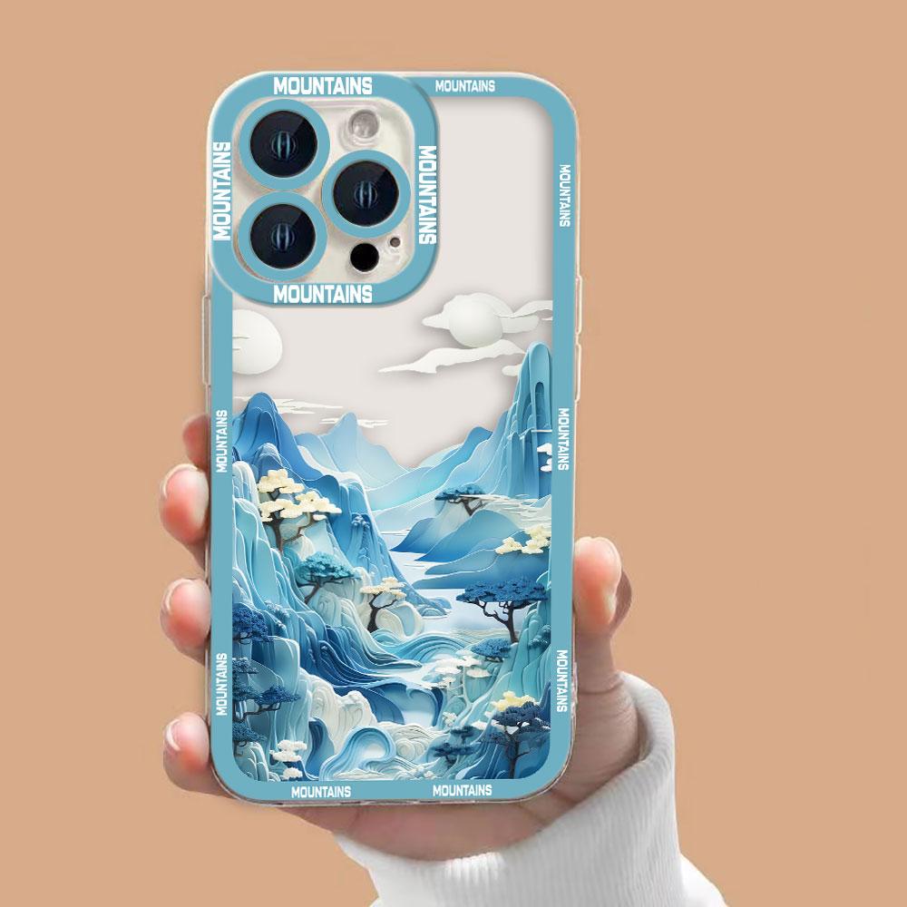 Snow Mountain Sunset Scenery Cover Clear Phone Case For Redmi Note 15 14 13 12 12S 11 11T 11S 10 9 10S 9S 8 Pro Plus Case Shell