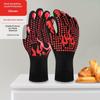 Hitzebeständige und hitzebeständige Grillhandschuhe mit fünf Fingern, wärmeisolierend, mikrowellengeeignet, mit Silikonbeschichtung.