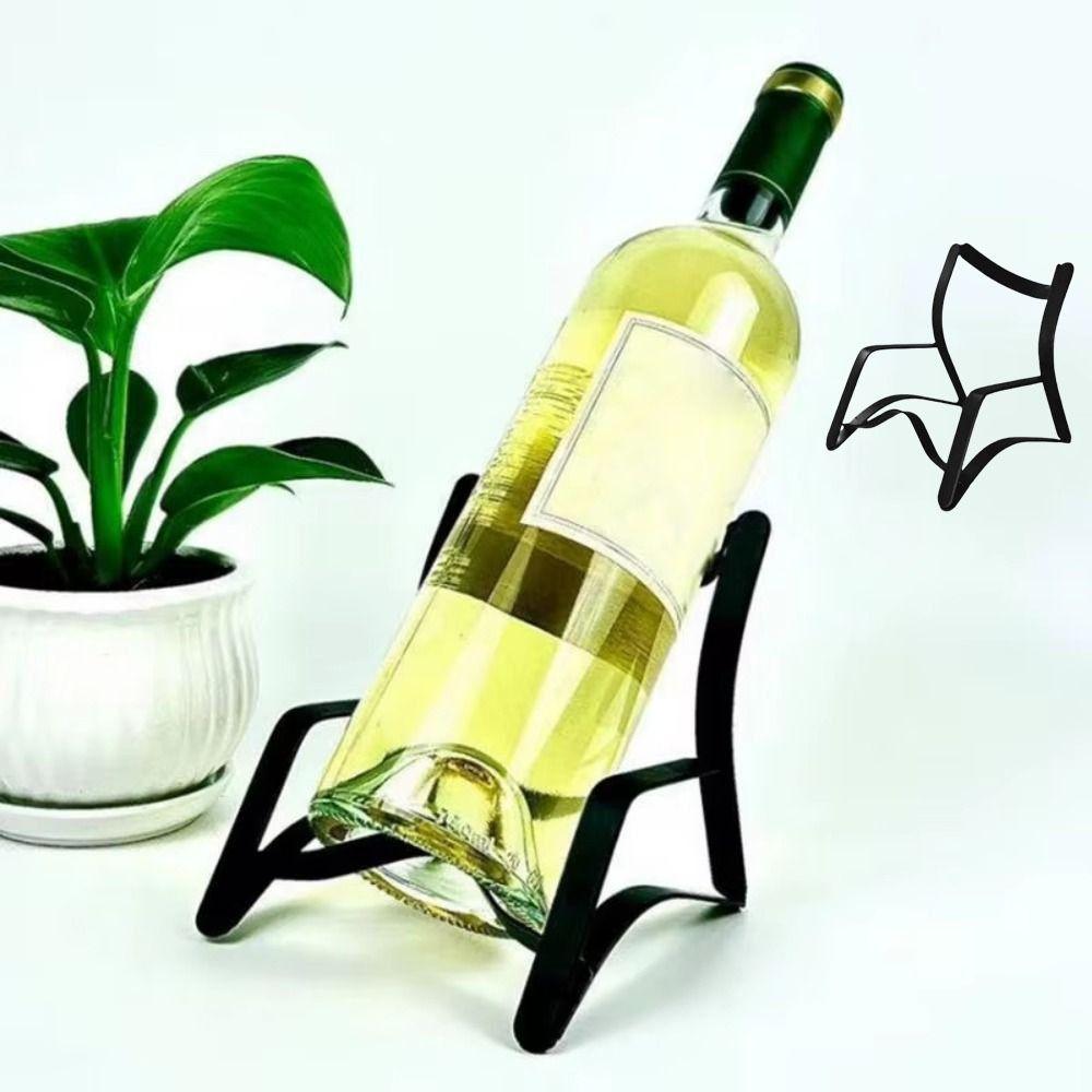 Simple Style Chair Shape Wine Rack Wrought Iron Creative Wine Bottle Holder Ornament Strong Load-Bearing Champagne Stand