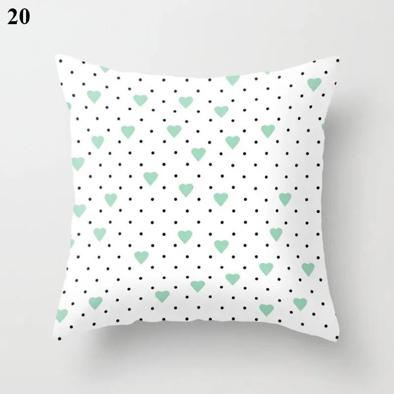 Mint Green Printed Decorative Pillowcase Office Living Room Car Ornaments Home Pillowcase