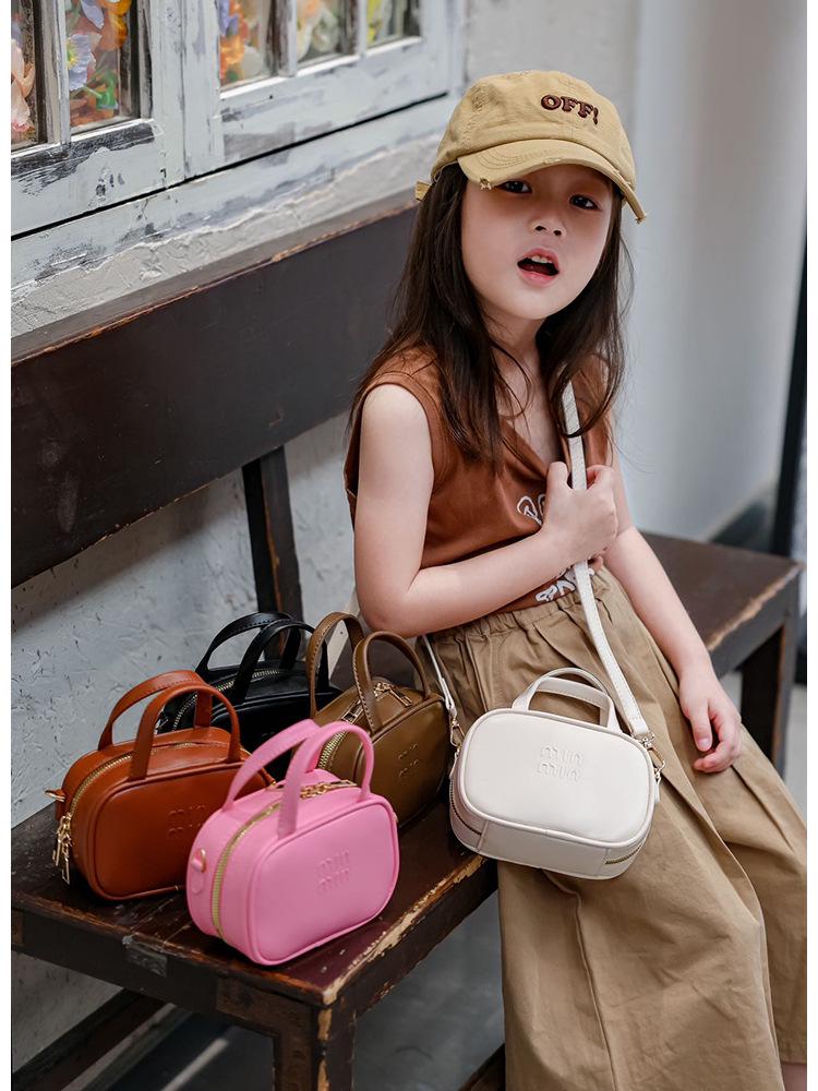 Retro Einfarbige Buchstaben Handtasche & Umhängetasche für Kinder - Vielseitiges Eltern-Kind-Münzfach