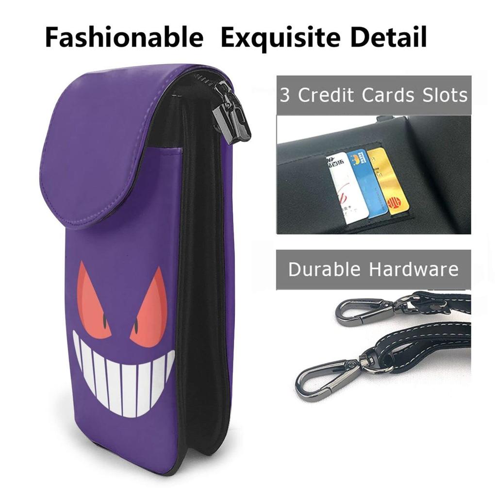 Smartphone PU Shoulder Crossbody Accessory Mobile Phone Card Shoulder Walking Character [LANSERY] Pouch, Women's, Leather, Wallet, Bag, Stylish,