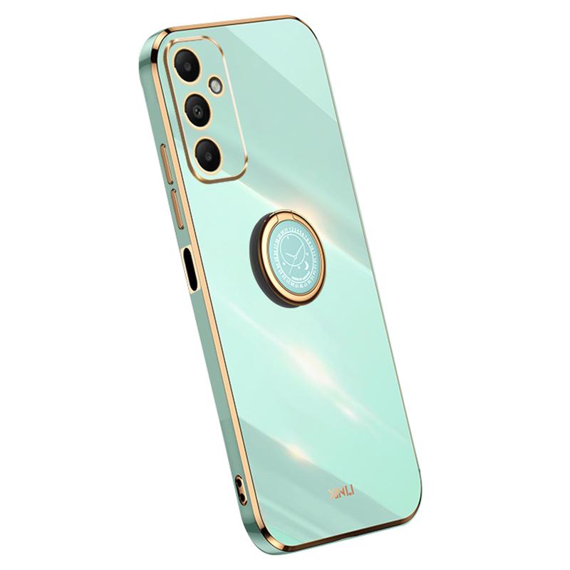 

XINLI For Samsung Galaxy A05s 4G Case Electroplated TPU Anti-drop Kickstand Phone Cover Cyan