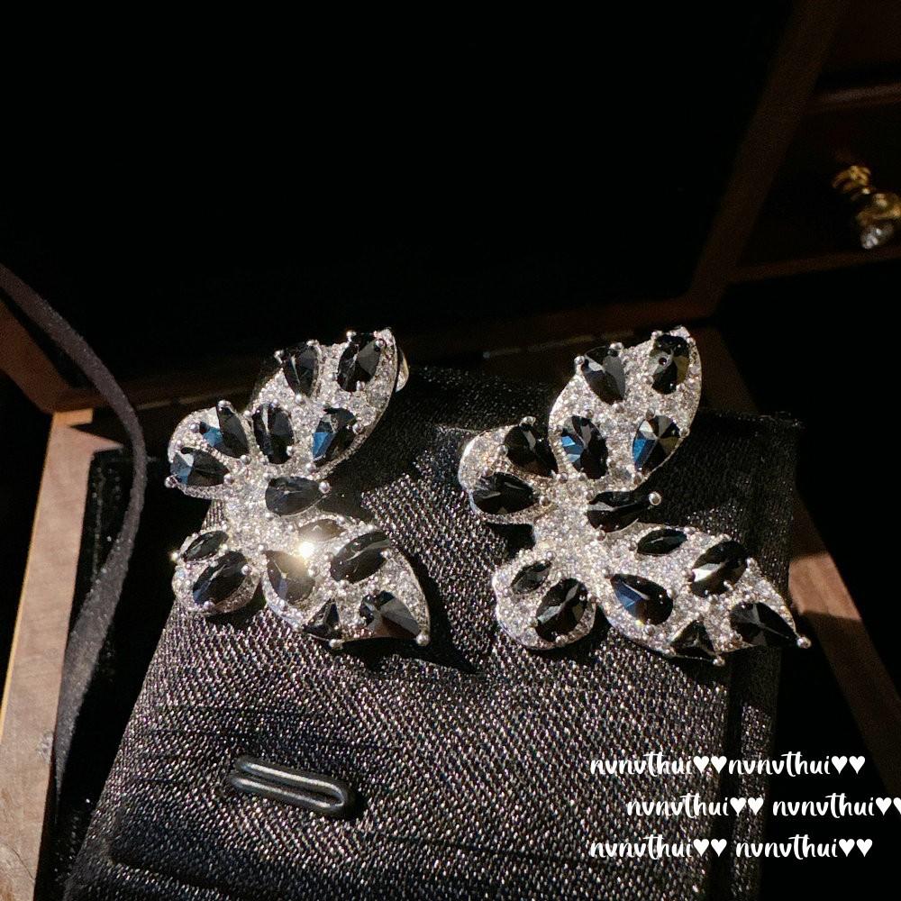 Lace Honeycomb Water Drop Jewel Pearl Earrings, Yuji Colorful, 18K Gold Plated, Piano Black Butterfly Zircon Earrings