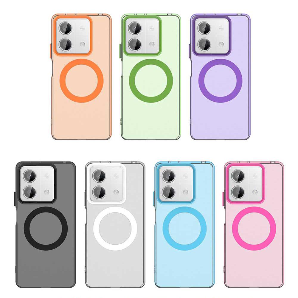 Matný kryt Magsafe pro telefon Xiaomi Poco X6 Neo F6 Pro C75 C61 Ochranný kryt Magnetické bezdrátové nabíjení Nárazuvzdorný zadní kryt