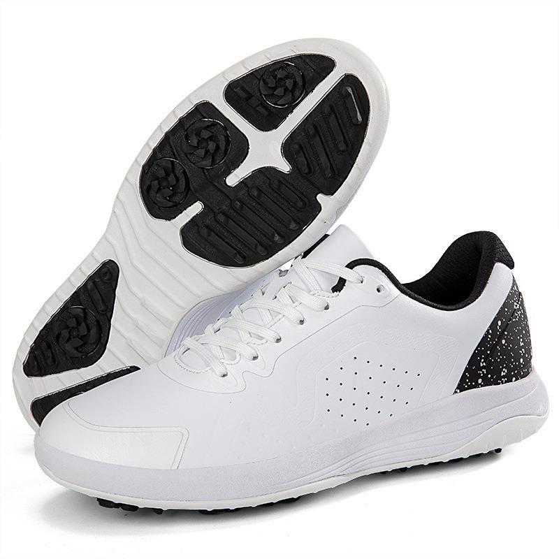 Golf shoes leather surface waterproof rotating buckle non-slip golf shoes outdoor sports shoes men s and women s models 45