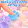 1/3/5/10 Pcs Fidget Toy Mini Squishy Toys Ice Block Stress Ball Toy Kawaii Transparent Cube Square Stress Relief Squeeze Toy