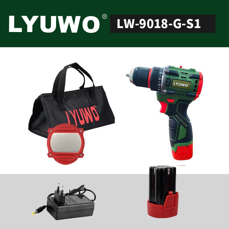 LYUWO 16V Brushless Cordless Electric Drill 70N.m Self-Locking Chuck Power Driver 20+1 Torque Settings 2 Speed Power Tools