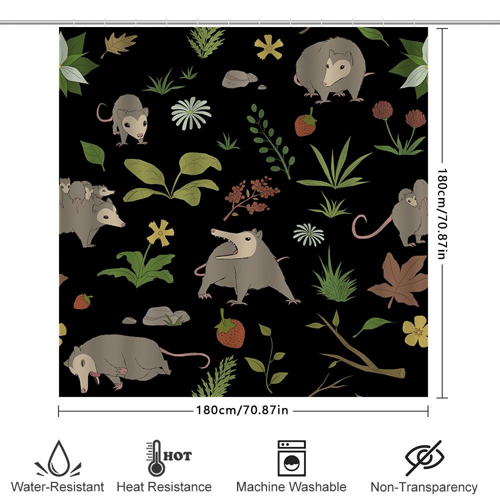 Nature-Inspired Shower Curtain Featuring Playful Animals Waterproof Bathroom Decor For Your Home
