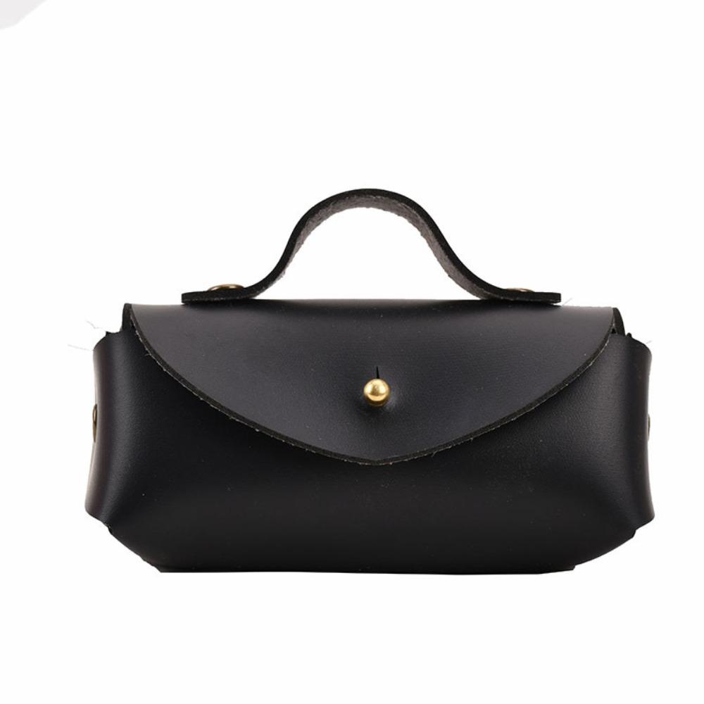 Fashion PU Leather Mini Crossbody Bag Solid Color Small Kids Shoulder Bag Horizontal Coin Purse