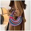 Yi Jinyuan Western-style Weaving French Circle Noodle Bag Hand-knitted Pleated Texture Niche Hand-carried Women's All-match Bag.