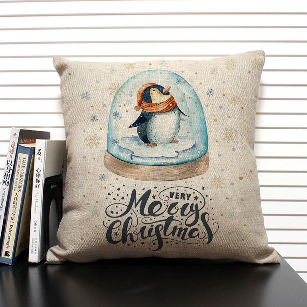 Cute Cartoon Animal Cushion Cover Funny Penguin Pillow Case Bedroom Living Room Sofa Decoration Pillowcase 45x45 Children's Gift