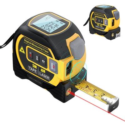 Cinta métrica láser 3 en 1 Cinta métrica digital con pantalla LCD de alta precisión Medidor láser de larga distancia