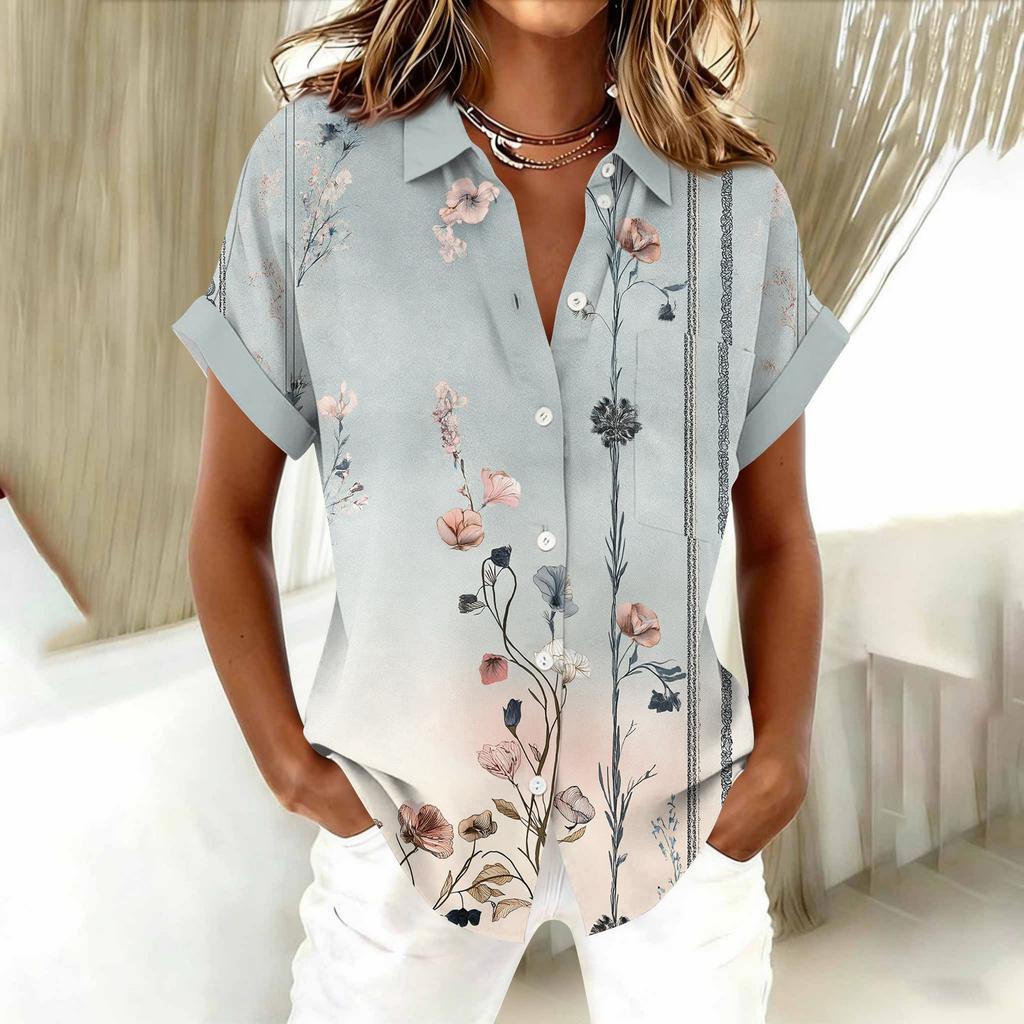 Blusa da Donna alla Moda e Casual, Maglietta a Maniche Corte Stampata