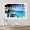 Condessacity Wall Window Painting Style Wallpaper Window Holiday Bathroom Window Stylish Wallpaper Living Wall Waterproof Sticker Stickers, Poster,