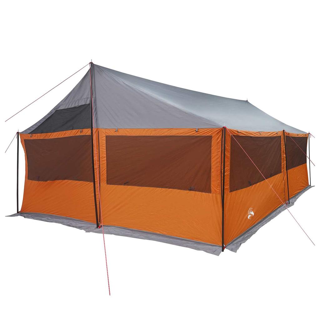 Family Tent with Roof Gray and Orange 600 x 400 x 268 cm
