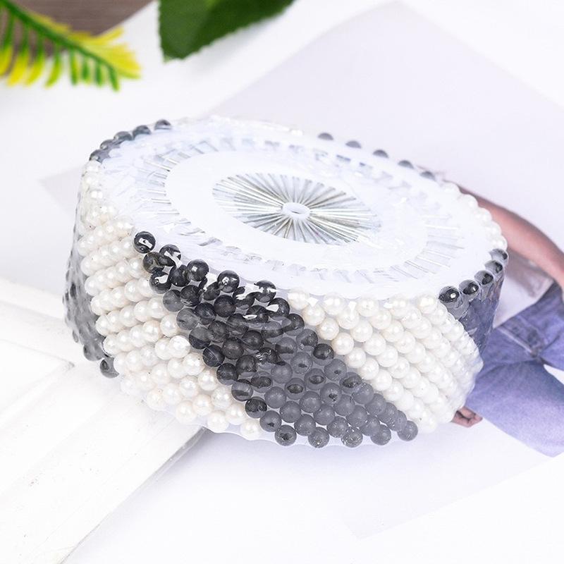 

Позиционирующая игла для бисера Ручная работа Пошив одежды Разноцветная одежда Удлиненная Толстая Игла с большой головкой Фиксирующая игла Формирующая игла для бисера белый/чёрный