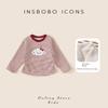 Insbobo Children's Base Layer Shirt 2025 Winter New Style Girls' Red T-Shirt Thickened Baby Girl Clothing Autumn and Winter Wear